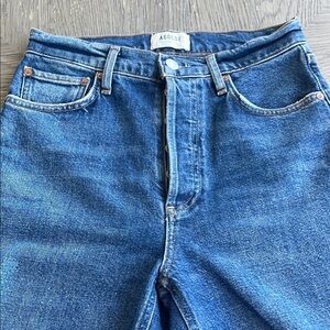 Agolde High Rise Blue Jeans with Authentic Vintage Wash